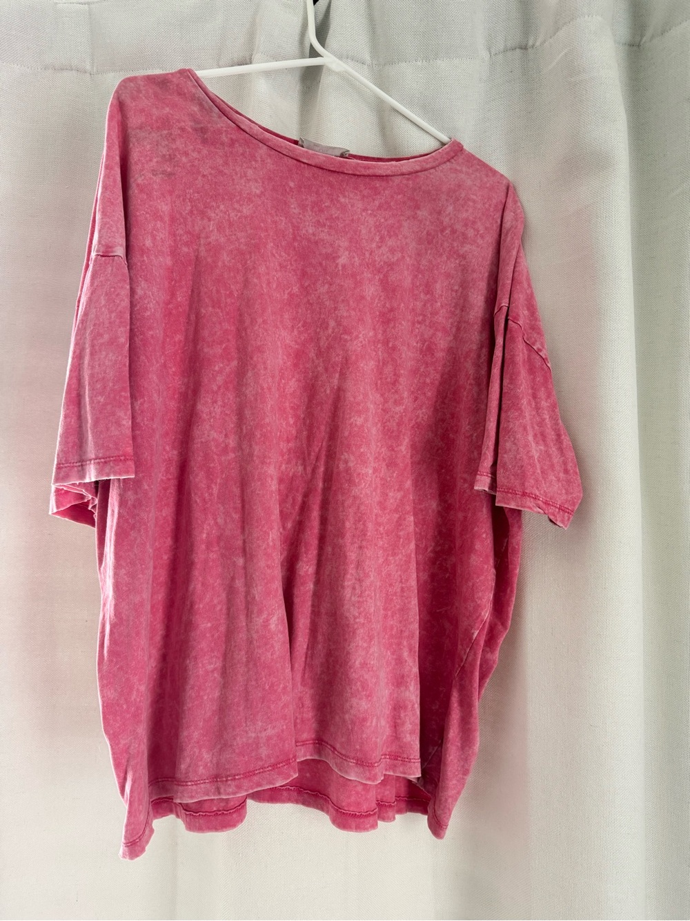 Zenana Outfitters Vintage Wash Boxy Short Sleeve Tee - Rose Pink